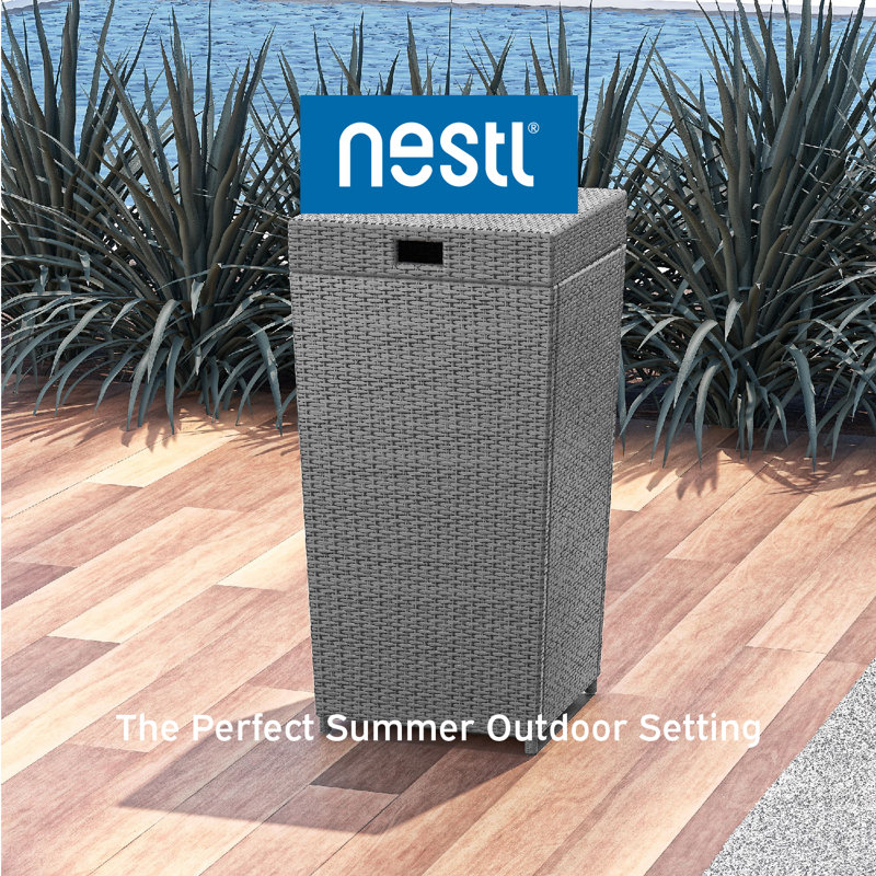 Nestl 35 Gallon Wicker Rattan Outdoor Trash Can & Reviews Wayfair